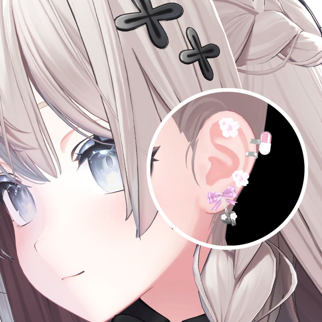 【MA対応】ハート揺れる地雷系さくらピアス