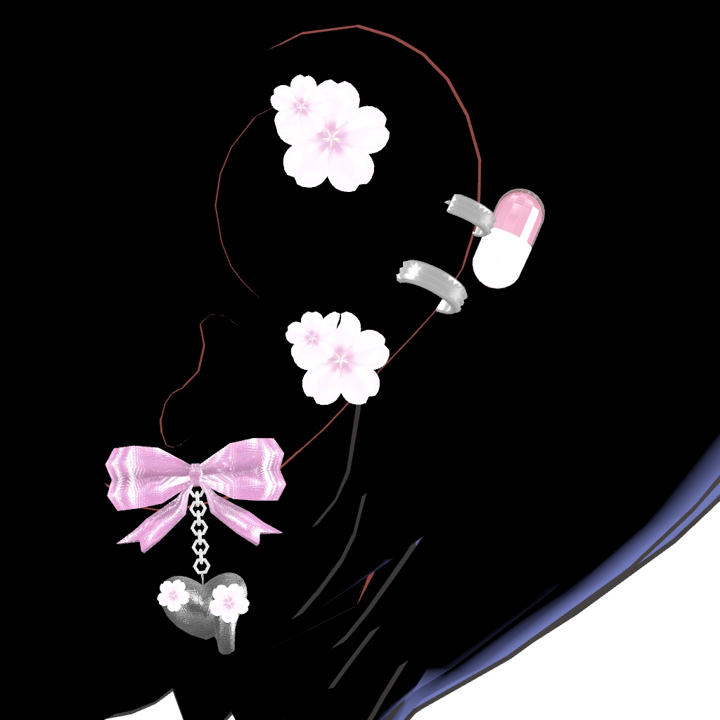 【MA対応】ハート揺れる地雷系さくらピアス