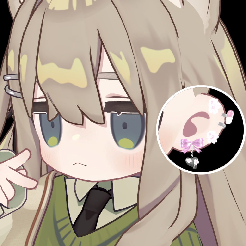 【MA対応】ハート揺れる地雷系さくらピアス