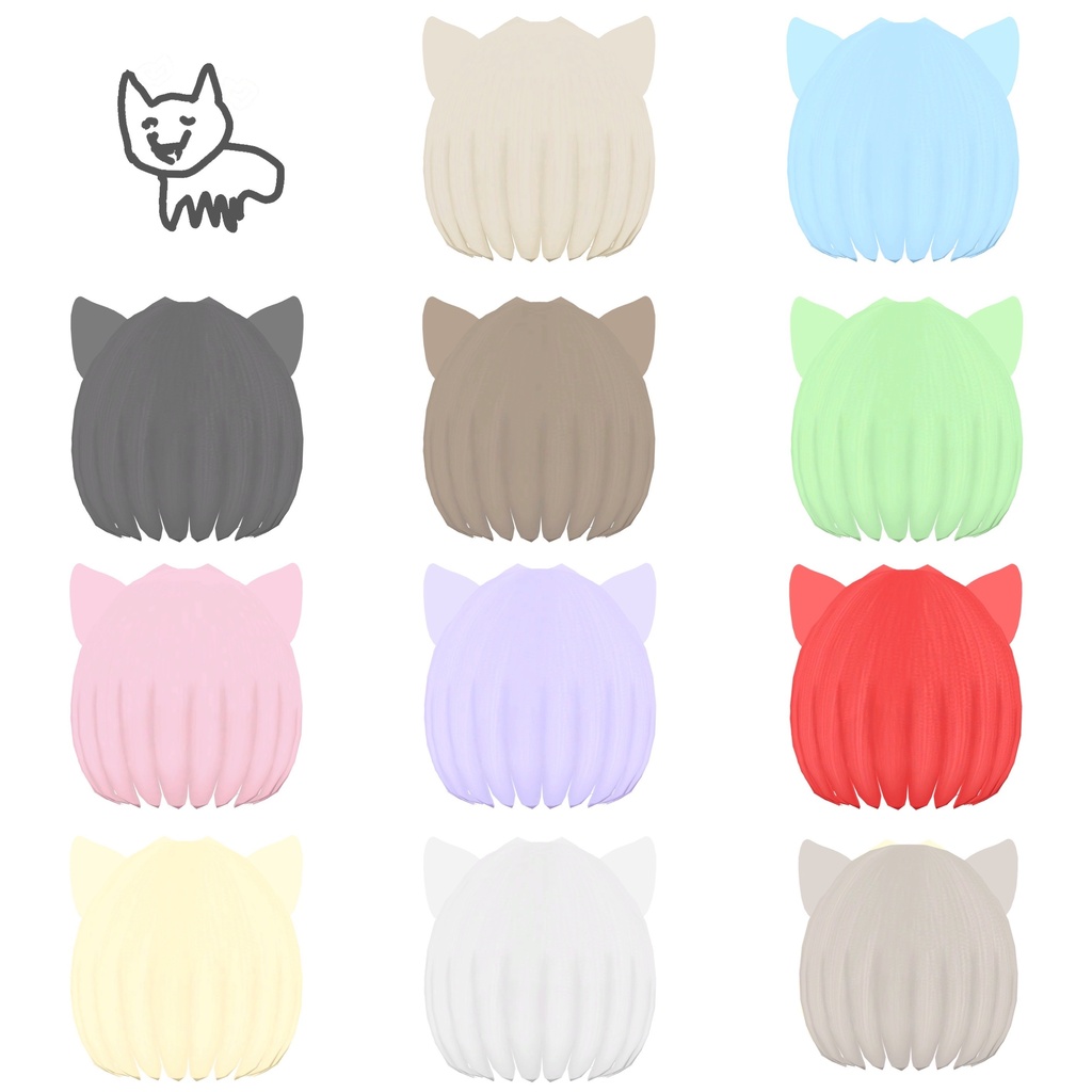 【SALE】重ためCatbobu Hair 《7アバター対応》