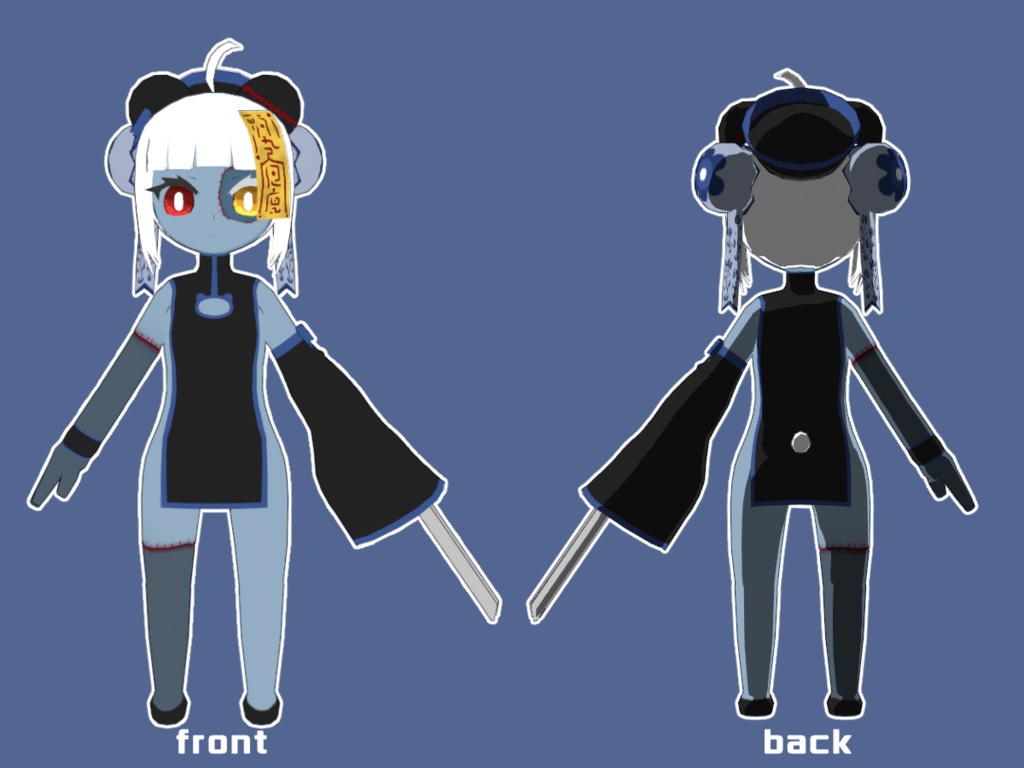 【オリジナル3Dモデル】くまねこきょんしー・レン【VRM】