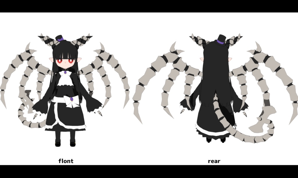 【オリジナル3Dモデル】ごしっくすかるどらごん・クラーネ【VRM】