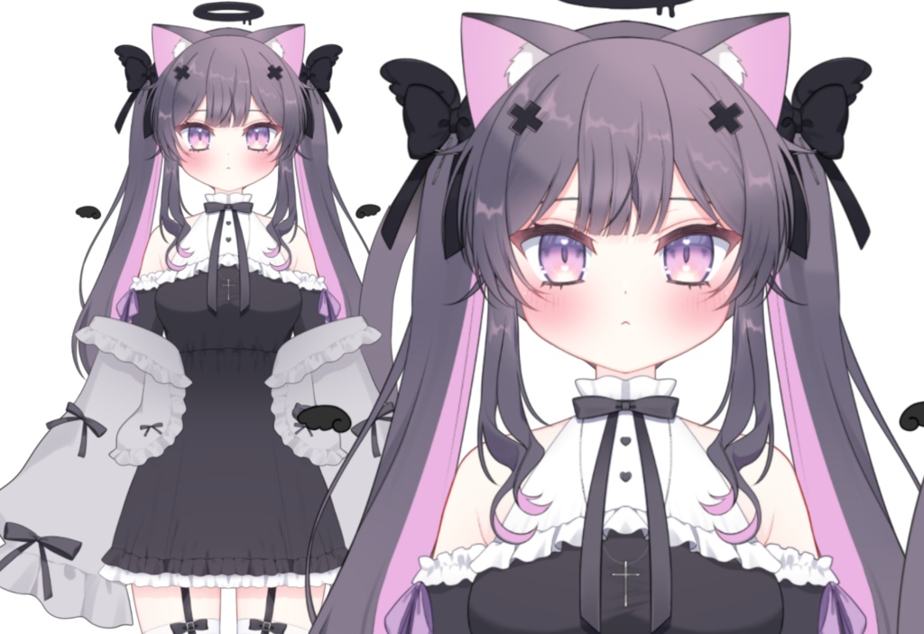 【限定1点】堕天使ねこの女の子【髪型・ポーズ多数/VTS対応】