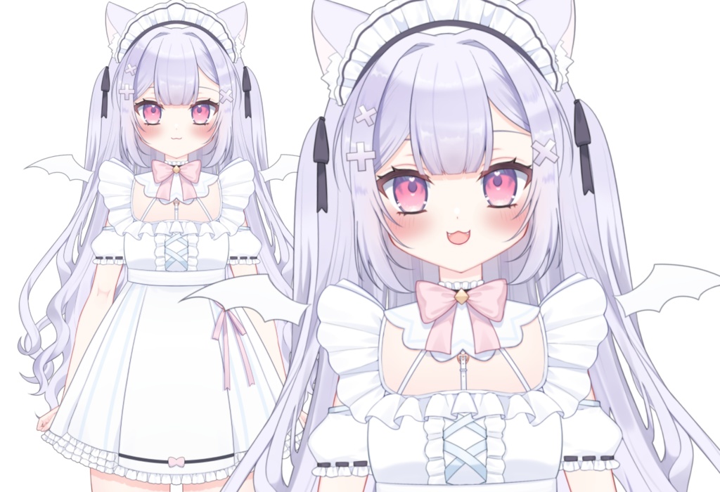 【限定1点】白コウモリの女の子【髪型・ポーズ多数!!/VTS対応】