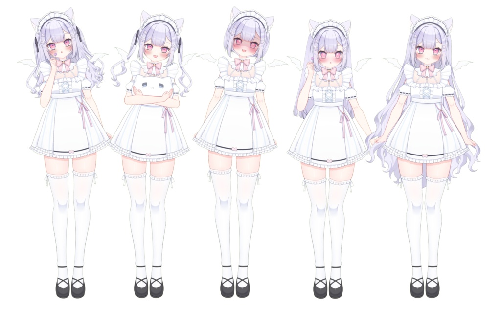 【限定1点】白コウモリの女の子【髪型・ポーズ多数!!/VTS対応】