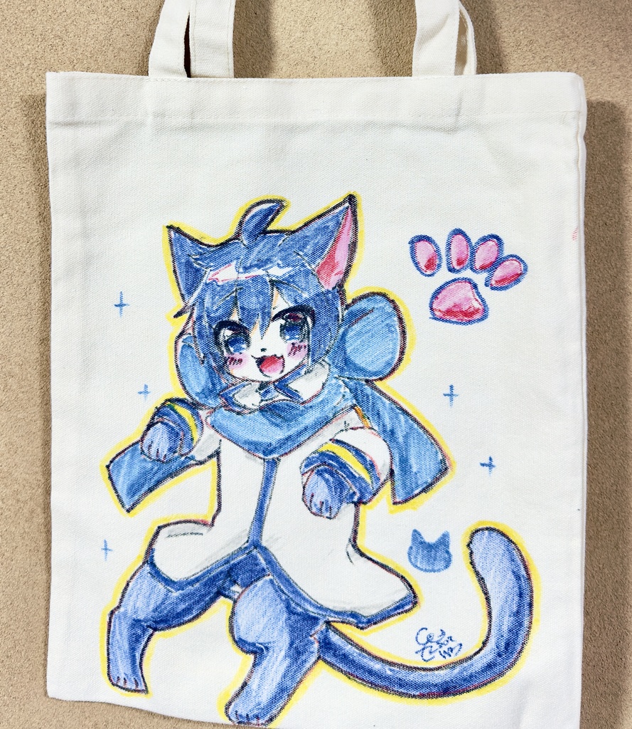 手描きトートバッグ けもKAITO