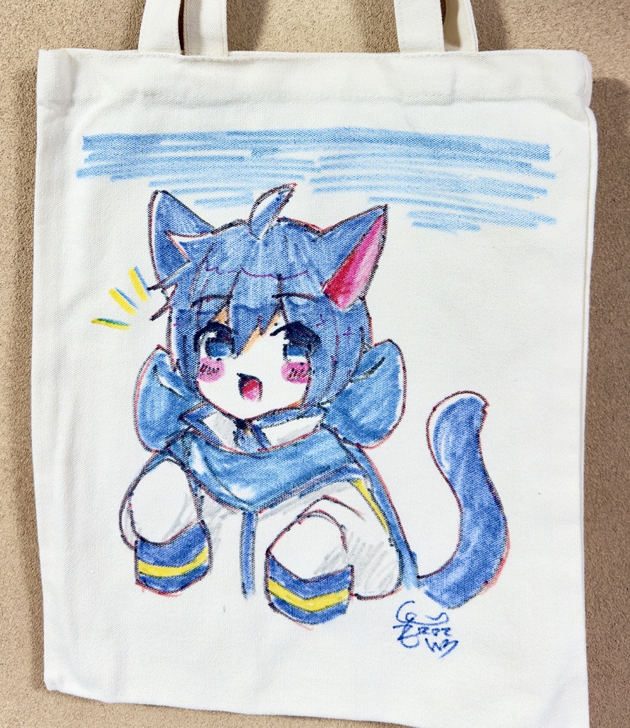 手描きトートバッグ ねこKAITO