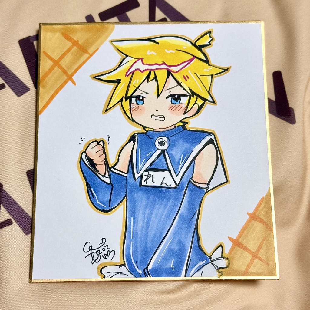 鏡音レン プリティパンティ☆悪マリン ミニ色紙