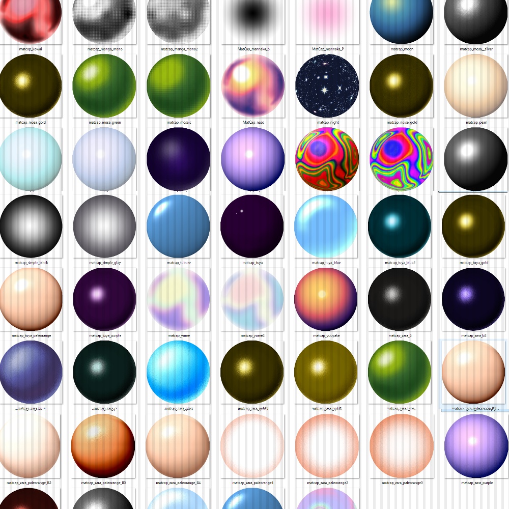 【無料版あり】matcap103種類 詰め合わせパック【生成AI不使用】