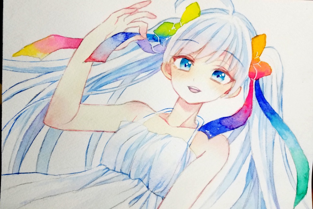 【原画】虹色リボン