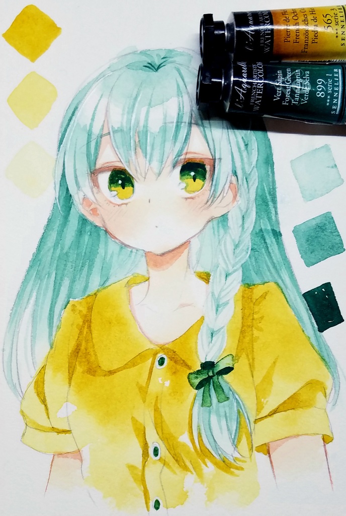 【原画】ドローイング　緑黄