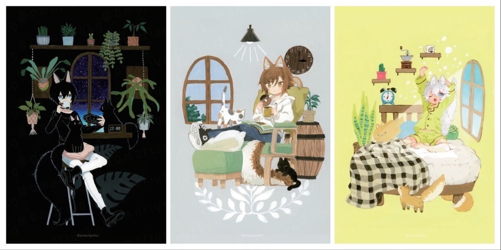 ポストカードセット きつねの1日 - しゅらしゅしゅしゅ - BOOTH