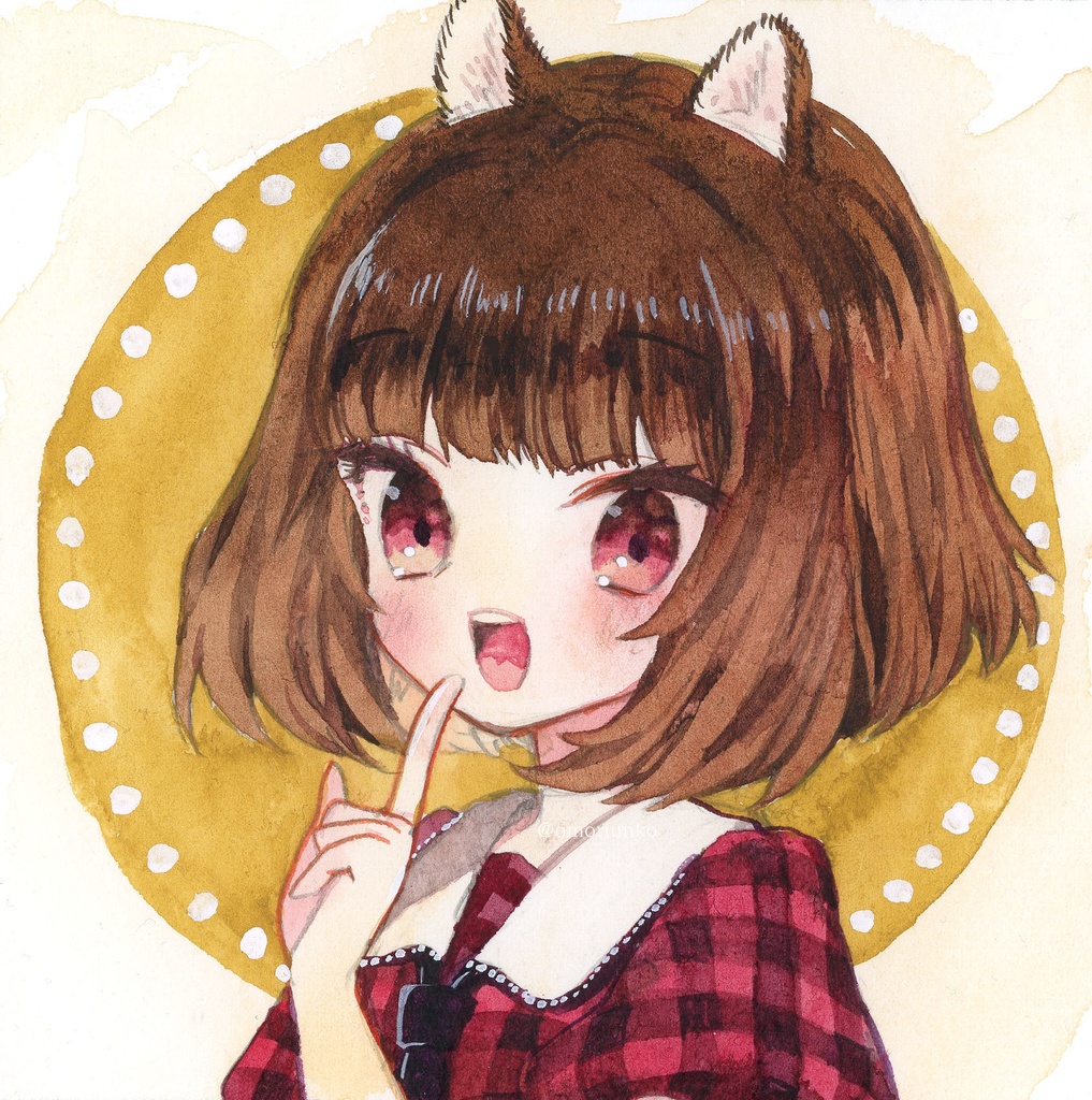 【ミニ原画】茶髪のおんなのこ