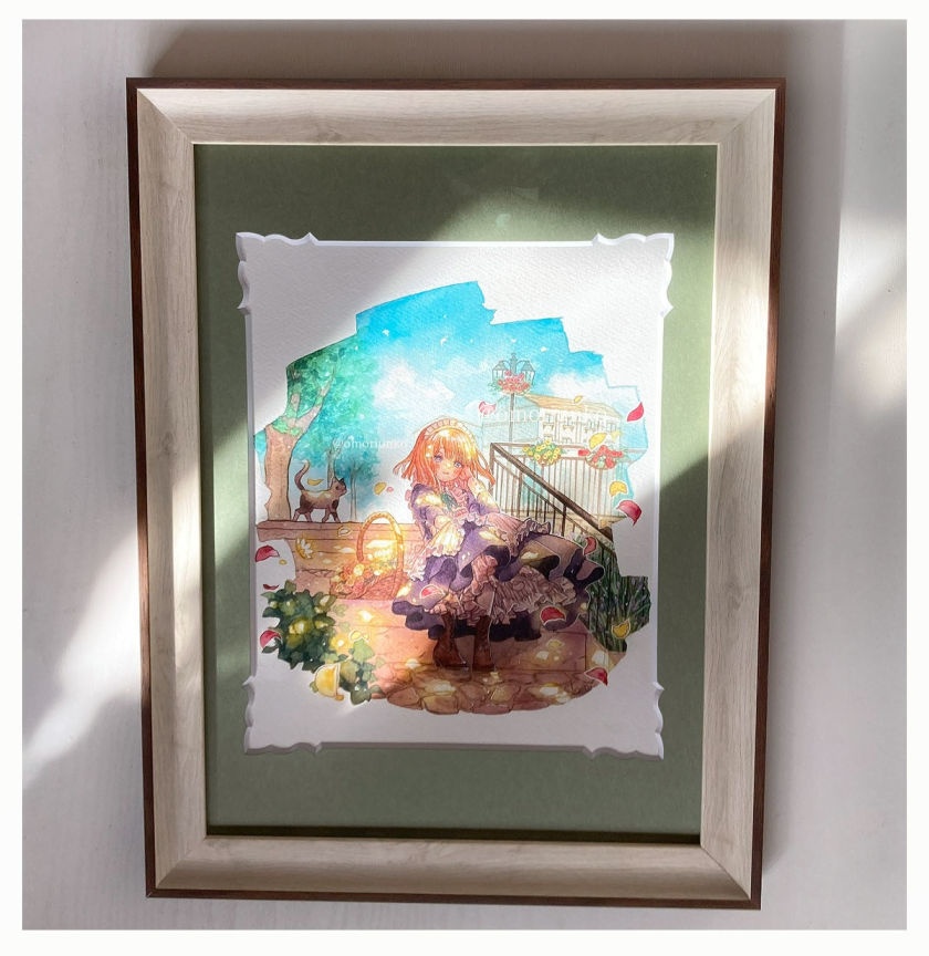 【マット額装原画】憩いの木漏れ日