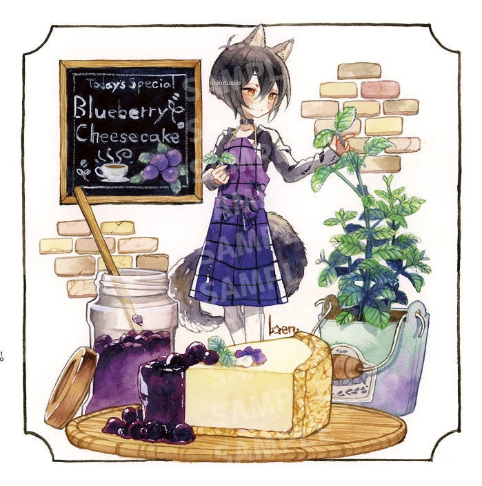 【マット額装原画】きつねの喫茶店-チーズケーキ-
