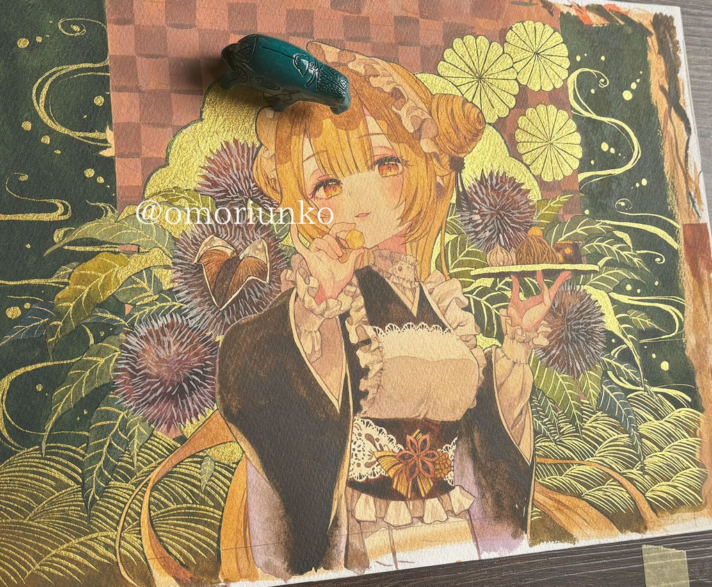 【マット額装原画】秋のメイド マロン