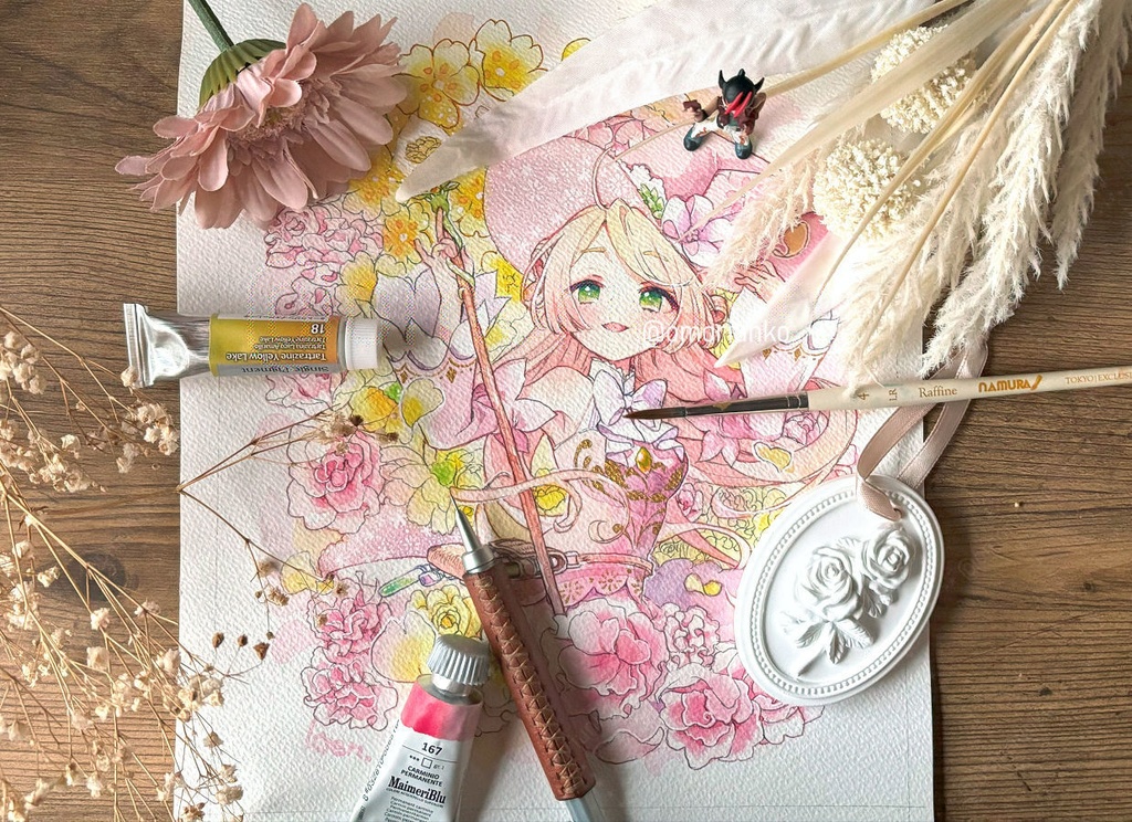 【マット額装原画】開花
