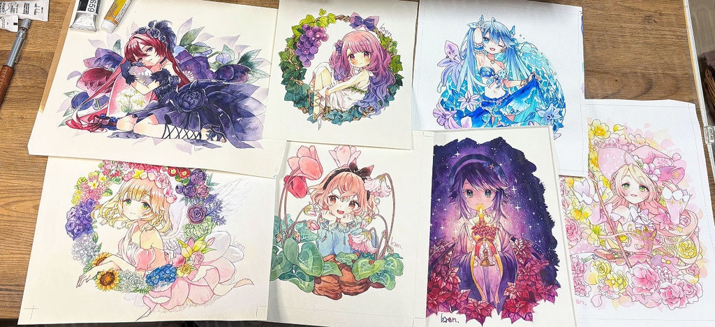 【マット額装原画】8月