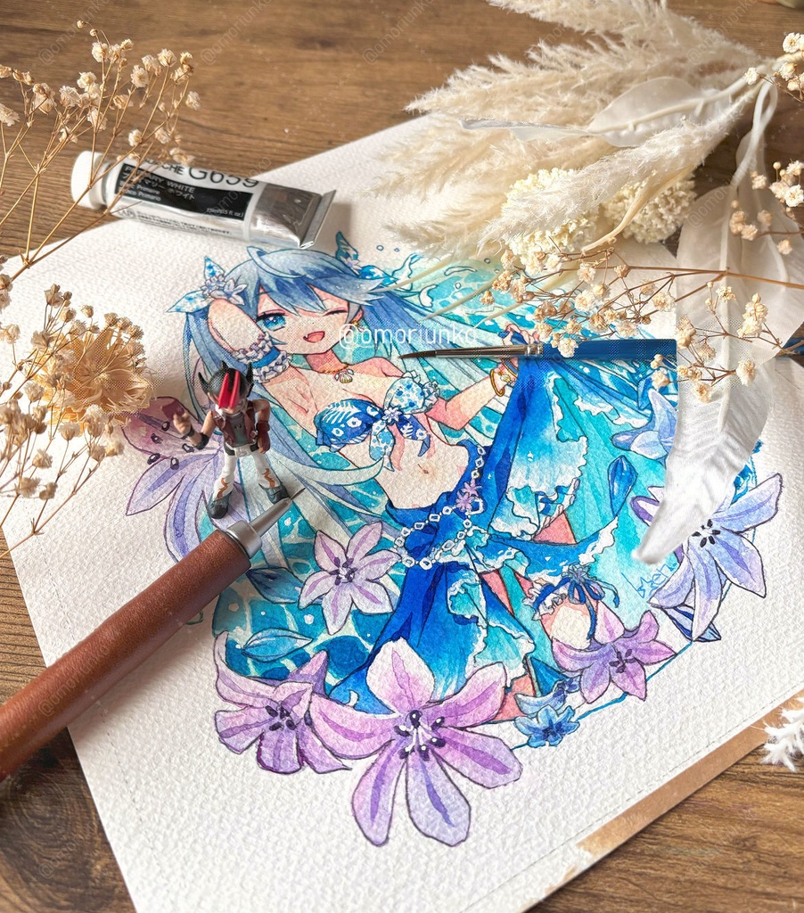 【マット額装原画】8月