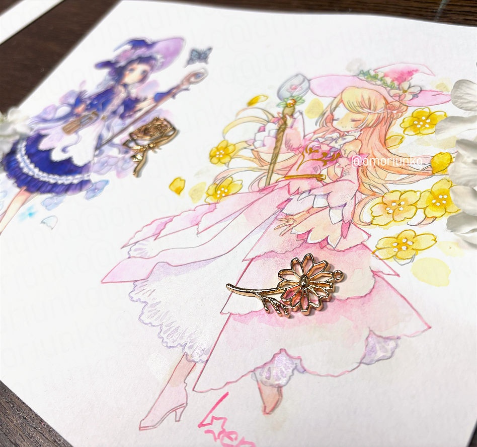 【マット額装作品】紫陽花とプリムラ