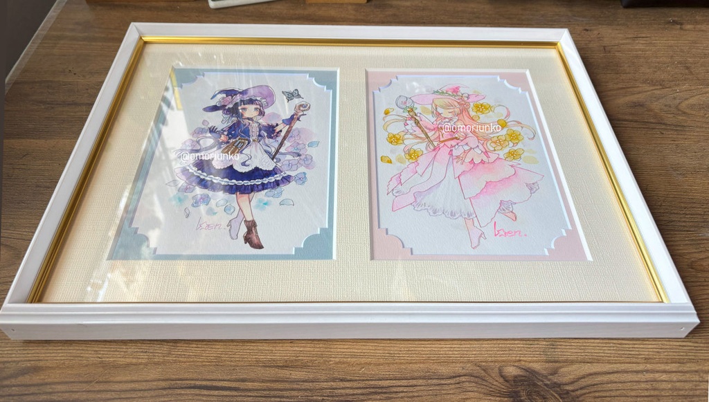 【マット額装作品】紫陽花とプリムラ