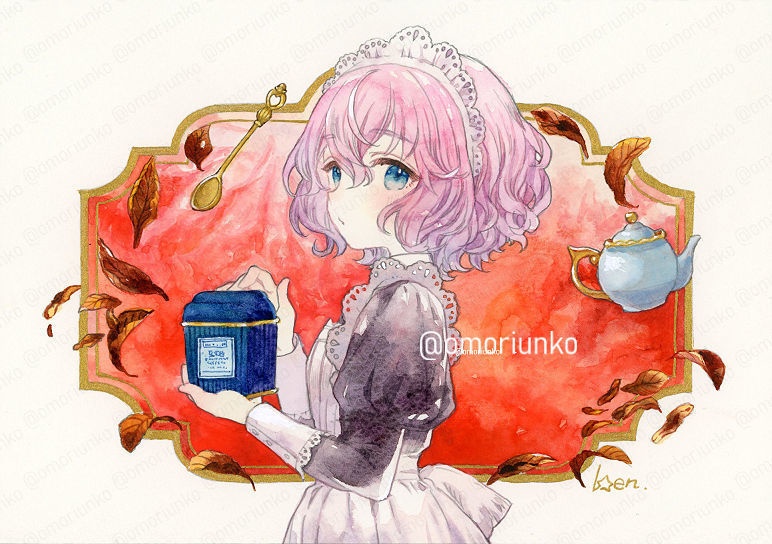 【原画】ミルクティーとメイドA