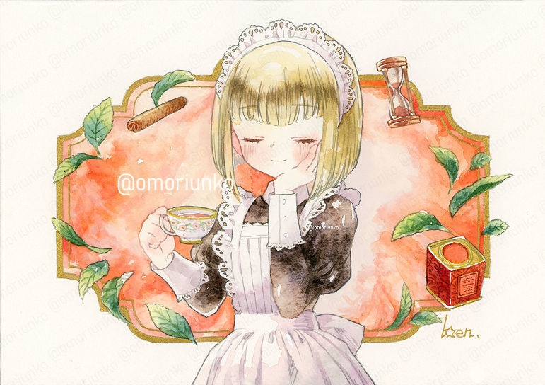 【原画】ミルクティーとメイドC