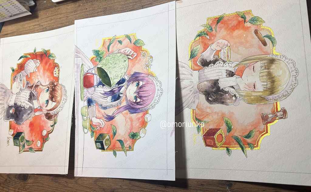 【原画】ミルクティーとメイドC