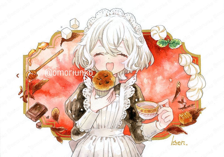 【原画】ミルクティーとメイドD