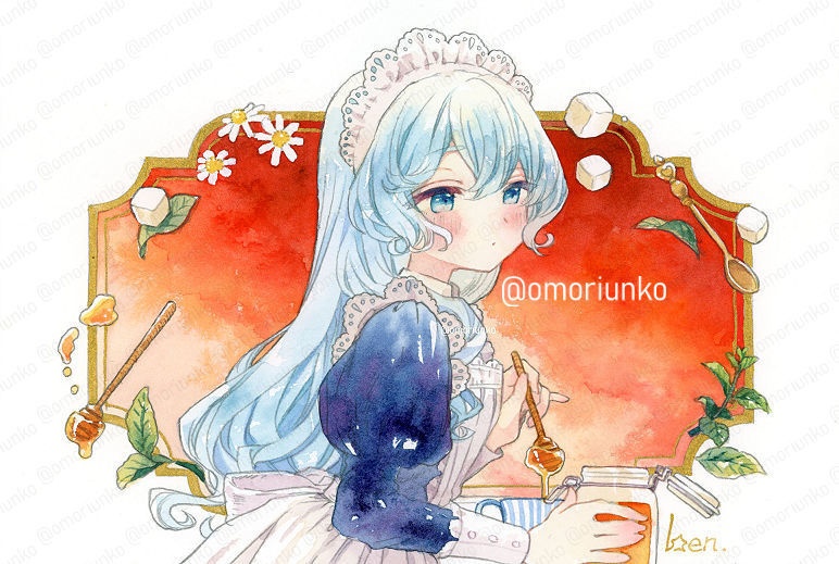 【原画】ミルクティーとメイドE