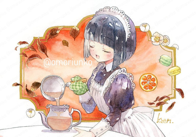 【原画】ミルクティーとメイドG