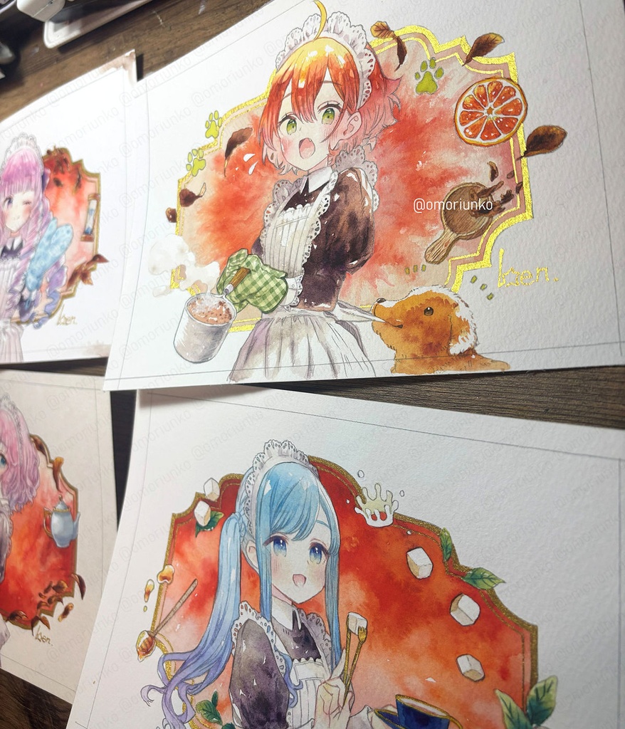 【原画】ミルクティーとメイドL