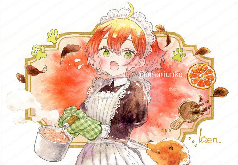 【原画】ミルクティーとメイドL