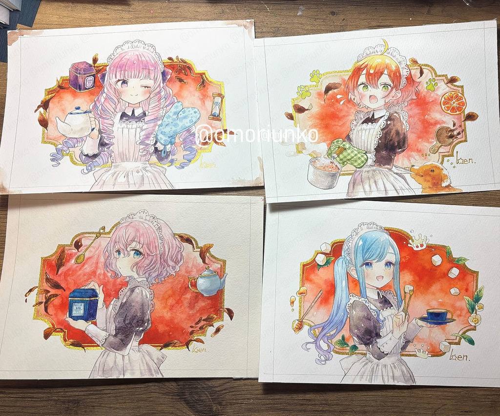 【原画】ミルクティーとメイドL