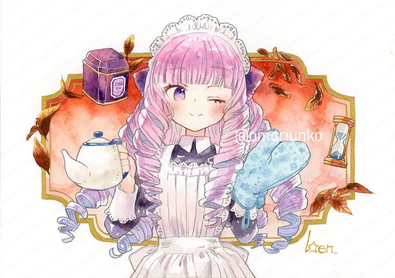 【原画】ミルクティーとメイドM