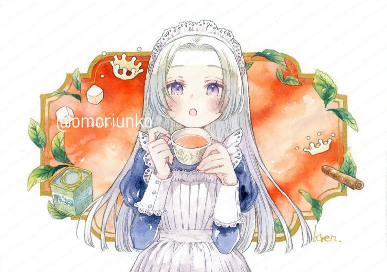 【原画】ミルクティーとメイドP