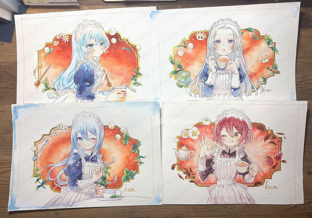 【原画】ミルクティーとメイドP