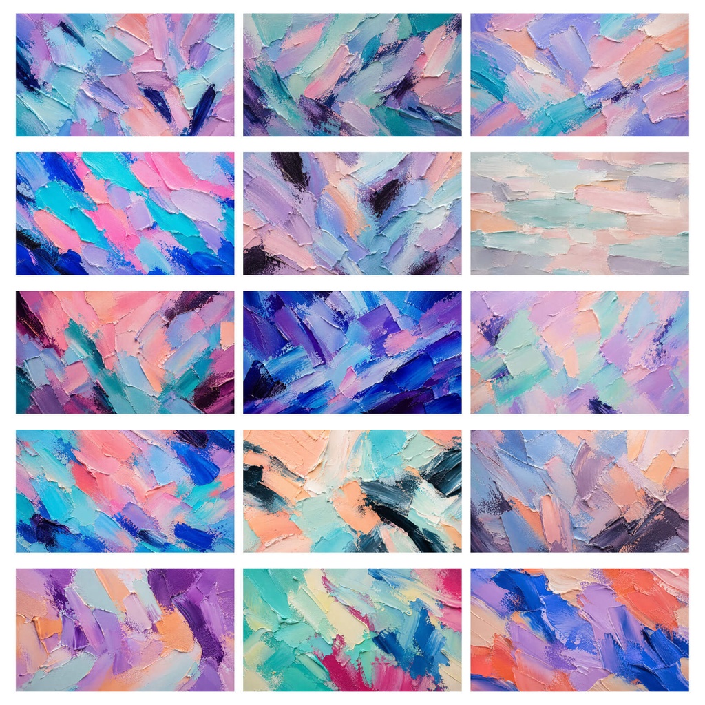 【商用利用可】50枚セット・寒色系の絵の具素材集