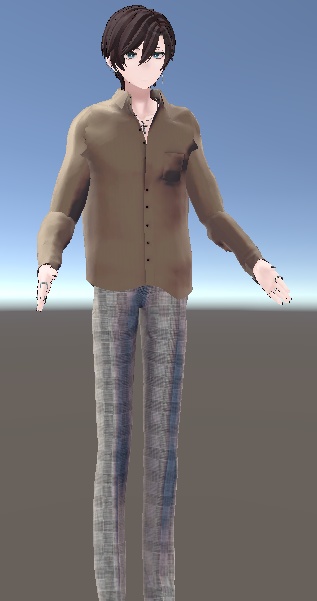 碼希-まき-maki casual 衣装 シャツ ズボン 十字架ネックレス VRC専用