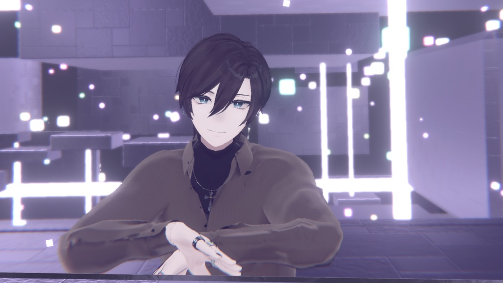 碼希-まき-maki casual 衣装 シャツ ズボン 十字架ネックレス VRC専用