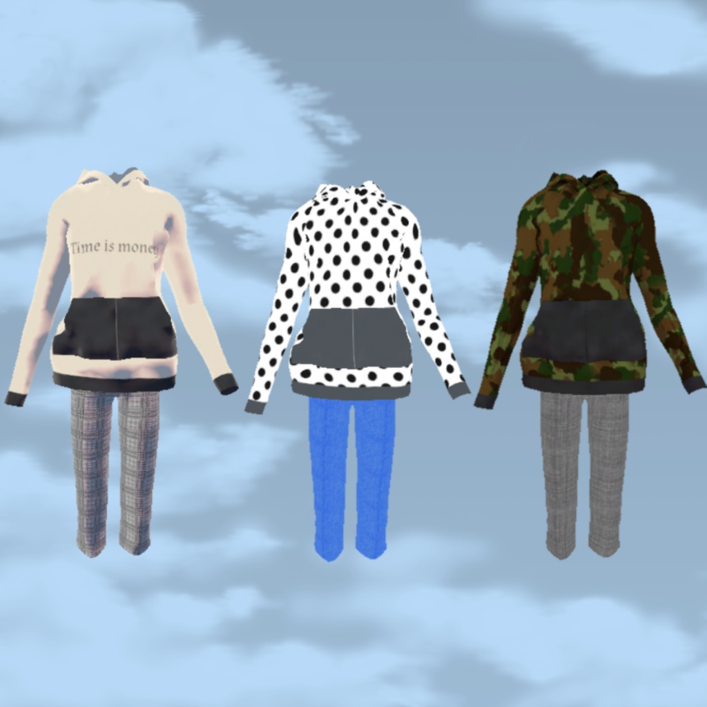 碼希-まき-maki 衣装フードパンツ 3Types VRC専用