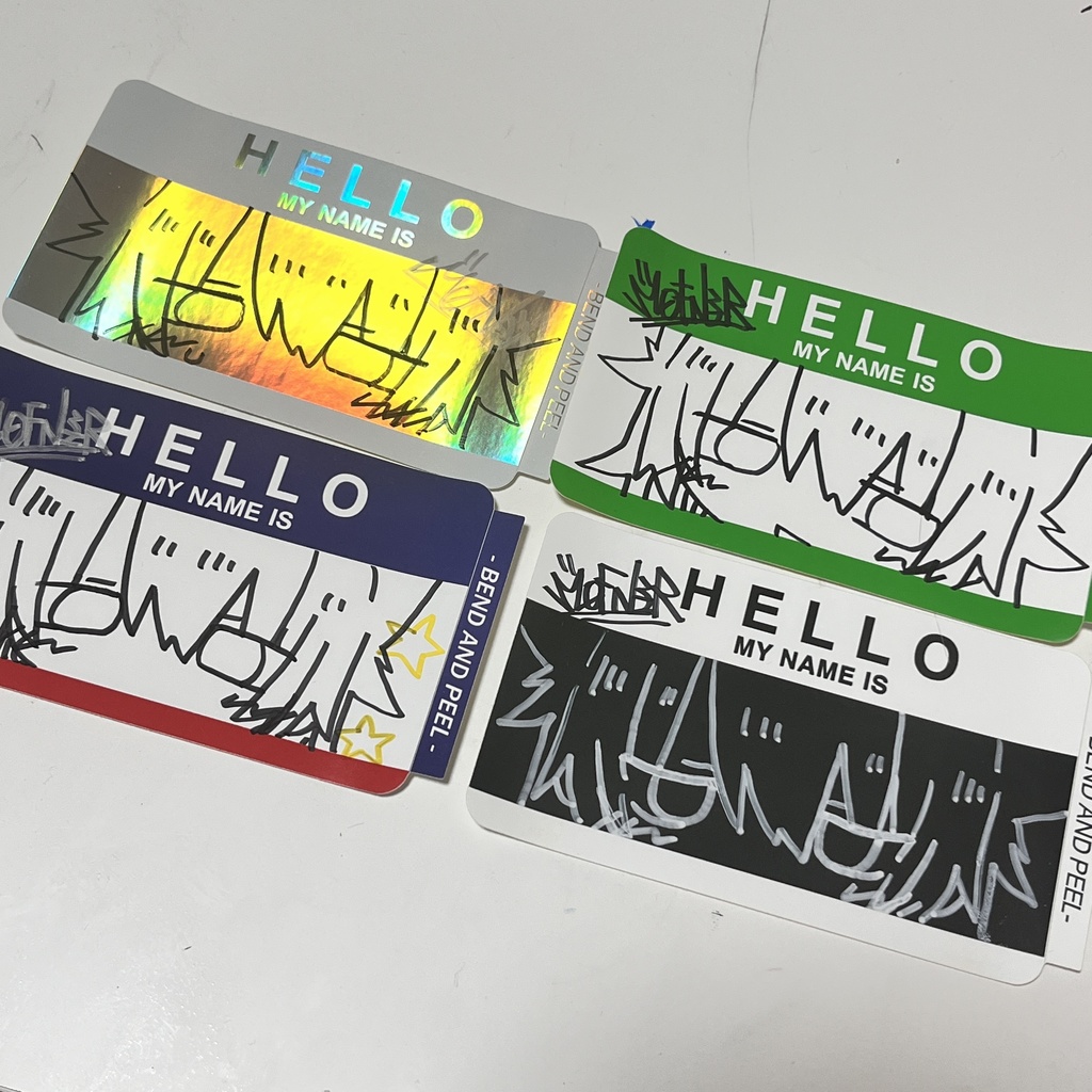 ドローイングステッカー4枚セット