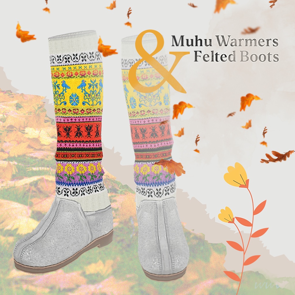 Muhu Denim Jacket and Felted Boots 民族衣装