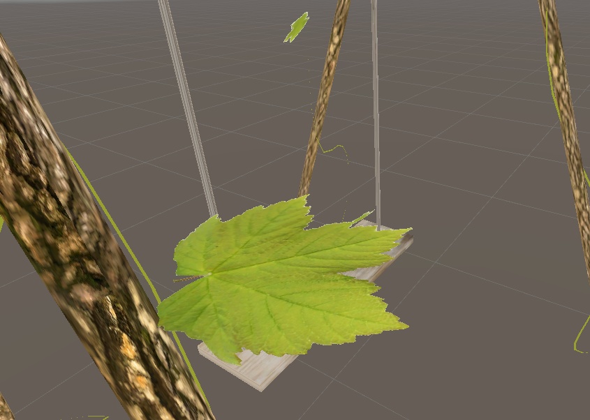 움직일 수 있는 나무재질 그네 (Movable lowpoly wooden swing)