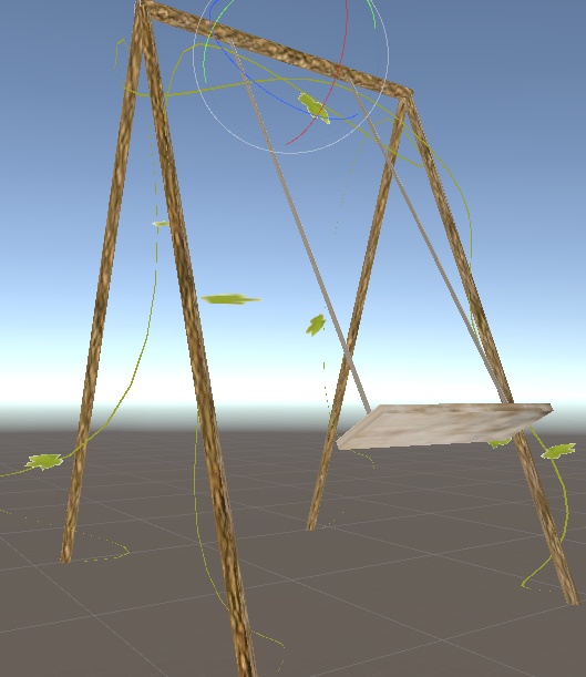 움직일 수 있는 나무재질 그네 (Movable lowpoly wooden swing)