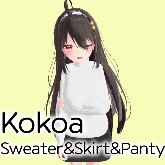 Kokoa Sweater&Skirt&Panty Set(ここあ)스웨터,치마,팬티세트[VRChat]