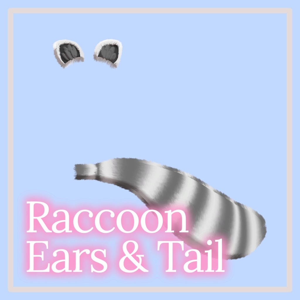Raccoon set (Ears, Tail) 3 colors