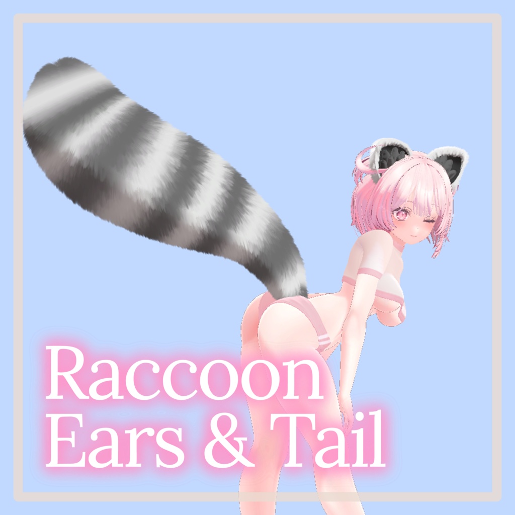 Raccoon set (Ears, Tail) 3 colors