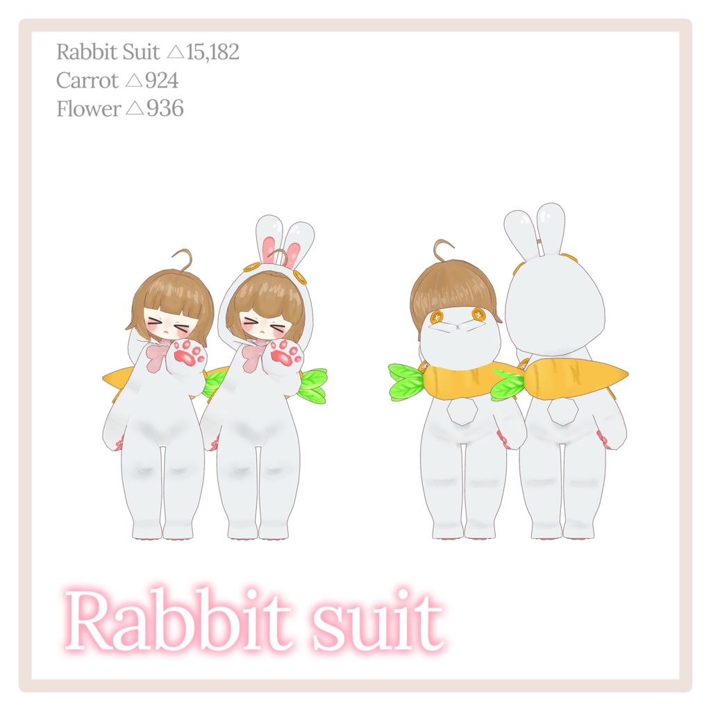 Rabbit Suit & Carrot& Flower