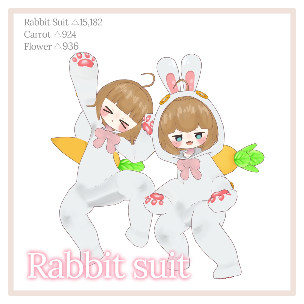 Rabbit Suit & Carrot& Flower